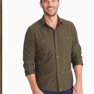 UntuckIt olive herringbone Hemsworth flannel